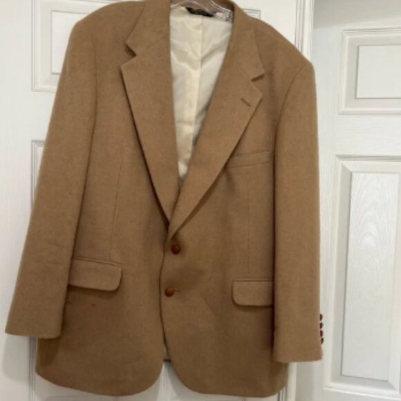100% Real Camel hair coat/‎ blazer in beige color. Sz XL - Picture 2 of 13